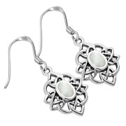 Mother of Pearl Celtic Knot Silver Earrings - e397